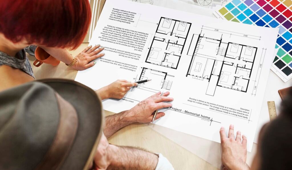 Design Studio Architect Creative Occupation Meeting Blueprint Concept